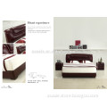 2014 popular Europe style royal wooden genuine leather bed (EH-809)